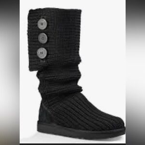Ugg classic cardy knit boot size 10 black